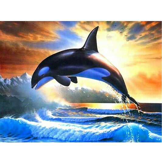 Amazello home decor 5D Diamond Painting Orca Splash!
