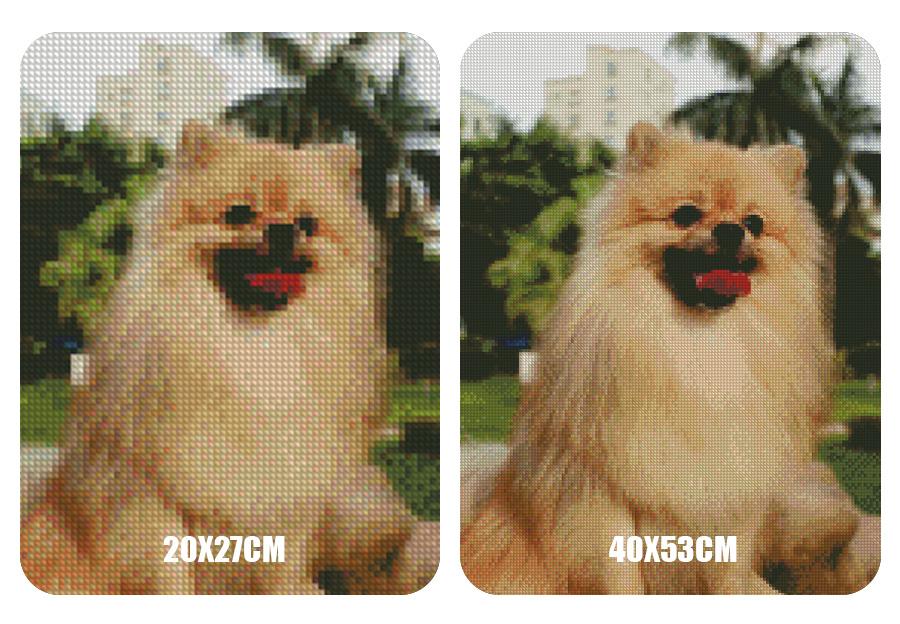 Amazello home decor 5D Diamond Painting Pomeranian