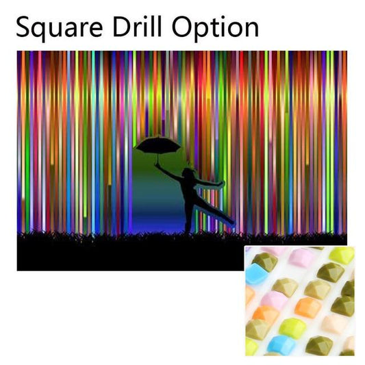 Amazello home decor Square Drill / 20X30 cm 5D Diamond Painting Rainbow Rain Dance