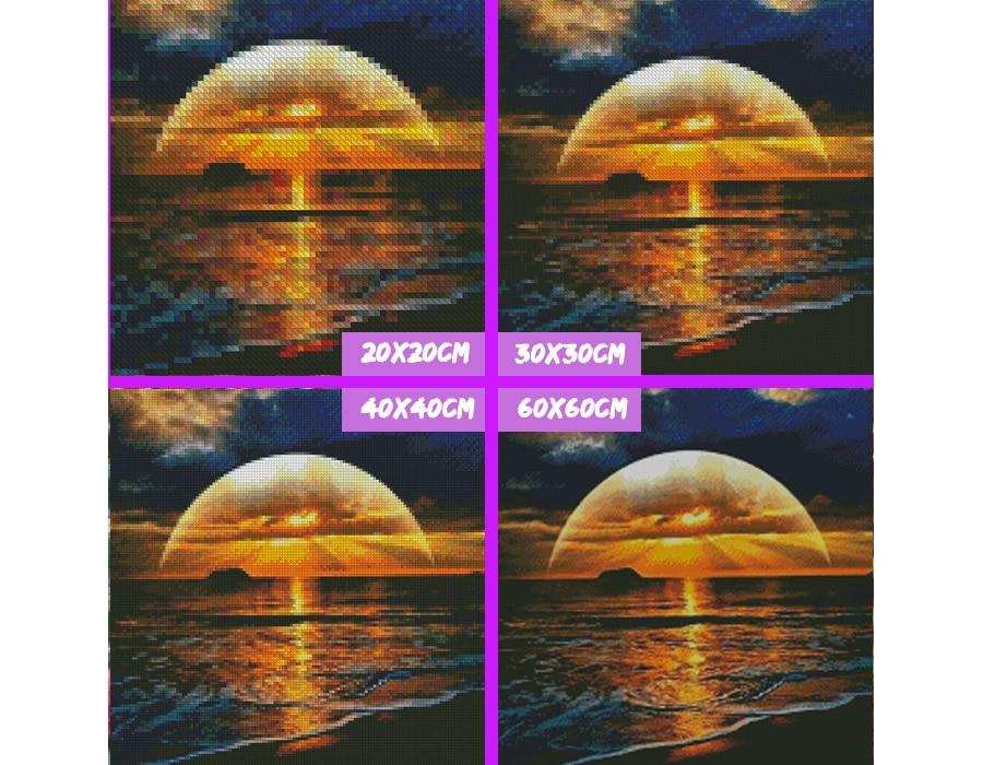 Amazello home decor 5D Diamond Painting Seaside Sunset