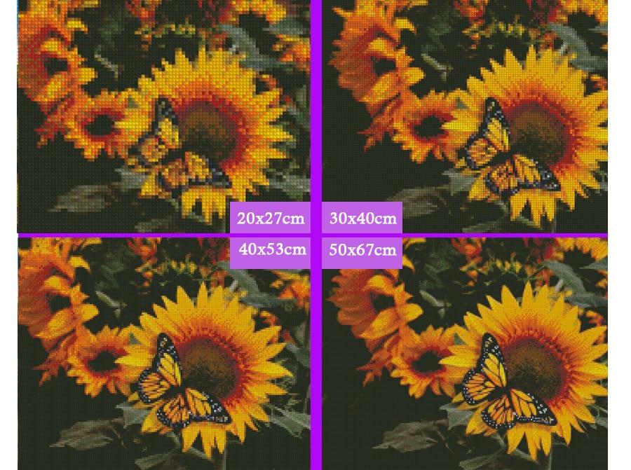 Amazello home decor 5D Diamond Painting Sunflower and Butterfly