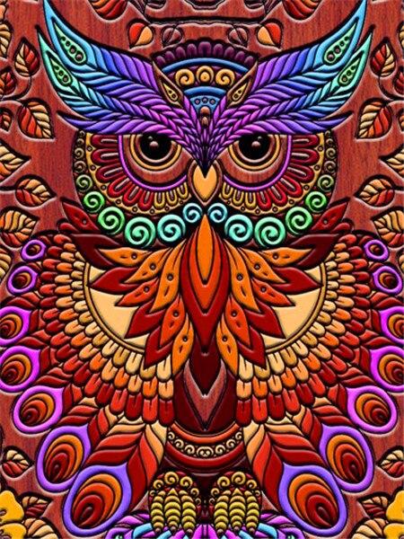 Amazello decoration SZHC4-4341 / 40x50cm No Frame Paint by Numbers Owl Mini Collection