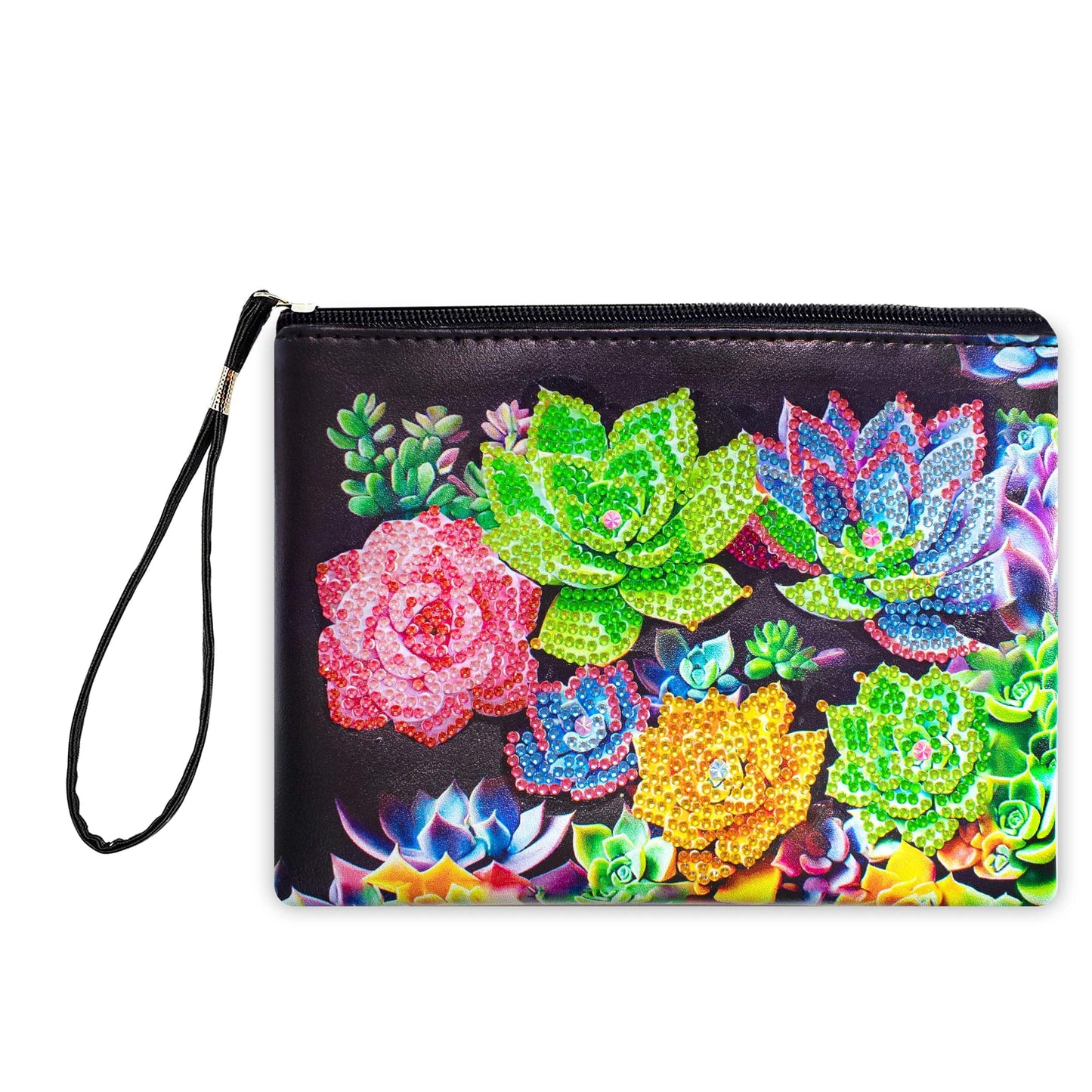 5DDpaints.com arts and crafts kit Succulents D 1pc DIY Succulents Diamond Art Clutch Purses a