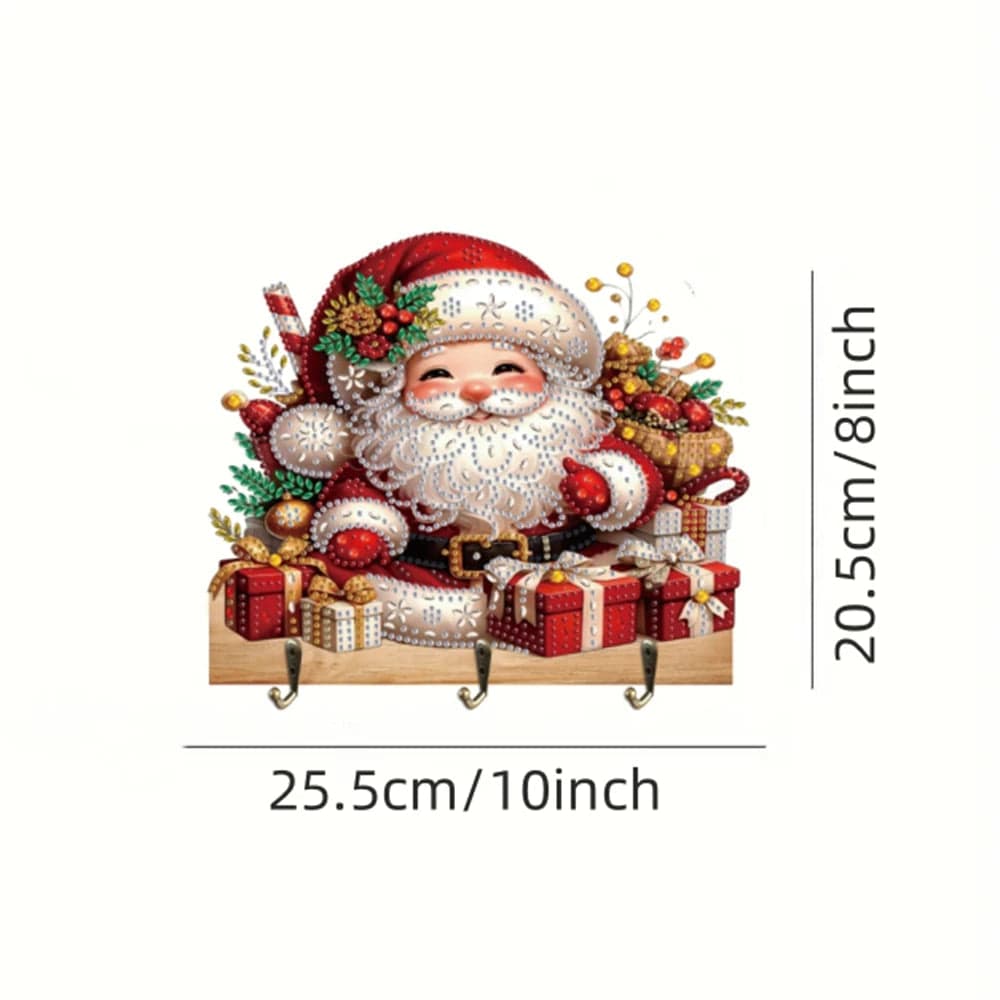 5DDpaints.com arts and crafts kit GG009 1pc/Set DIY Christmas Diamond Painting Key Hooks Wall Mounted