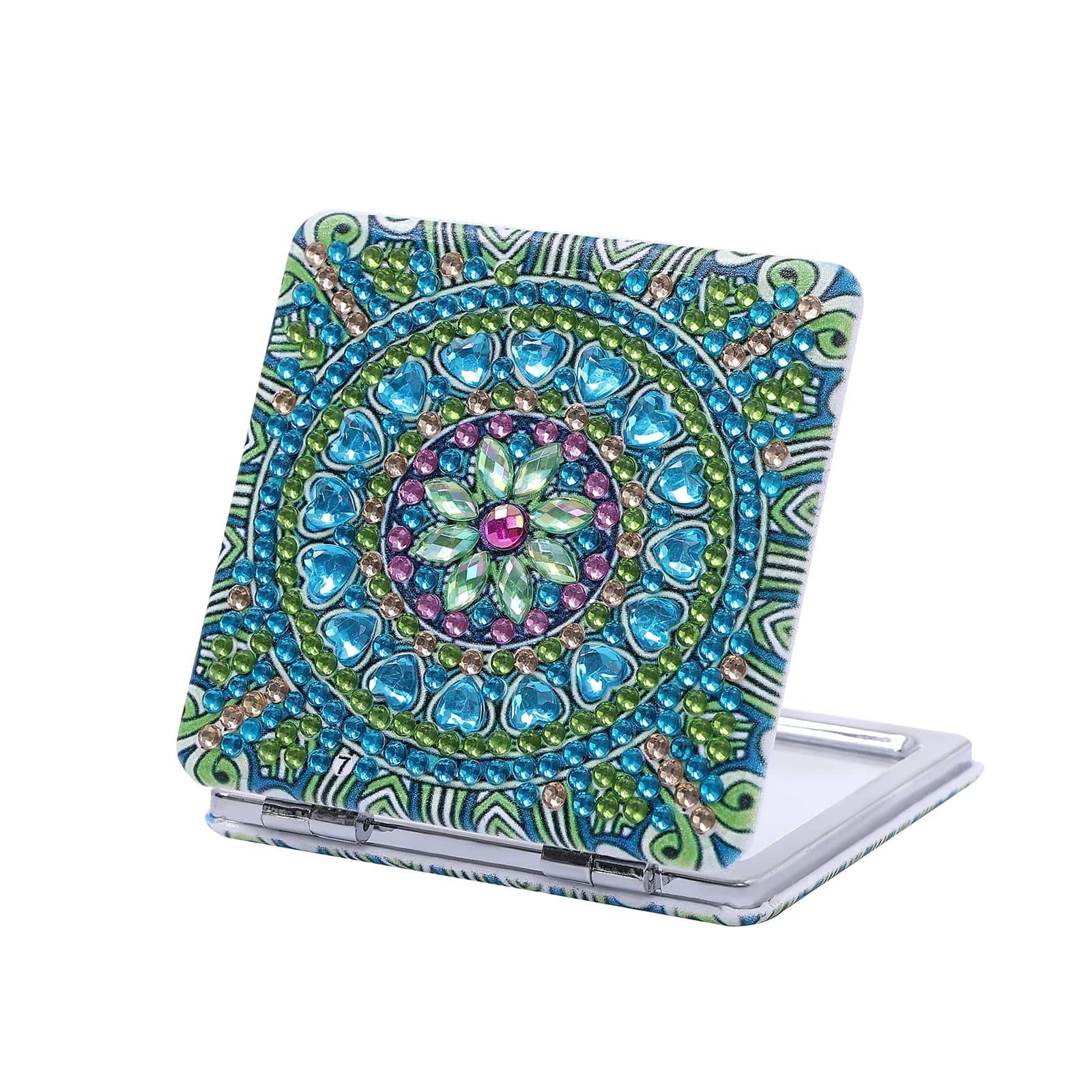 5DDpaints.com arts and crafts kit 107 1pc/Set DIY Mandala Diamond Art Compact Mirror