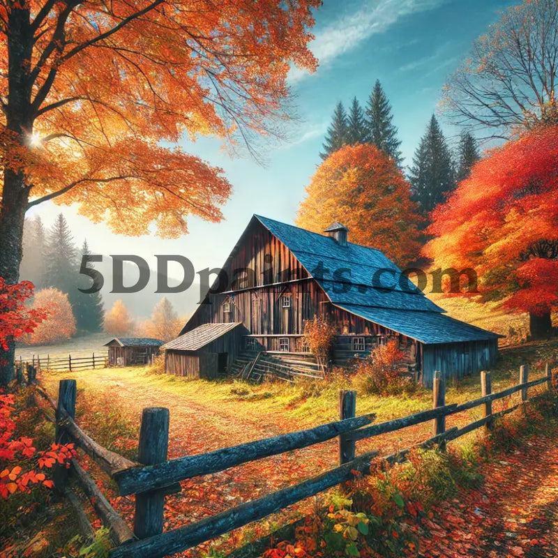 5D Diamond Painiting Rustic Autumn Barn Art & Craft Kits