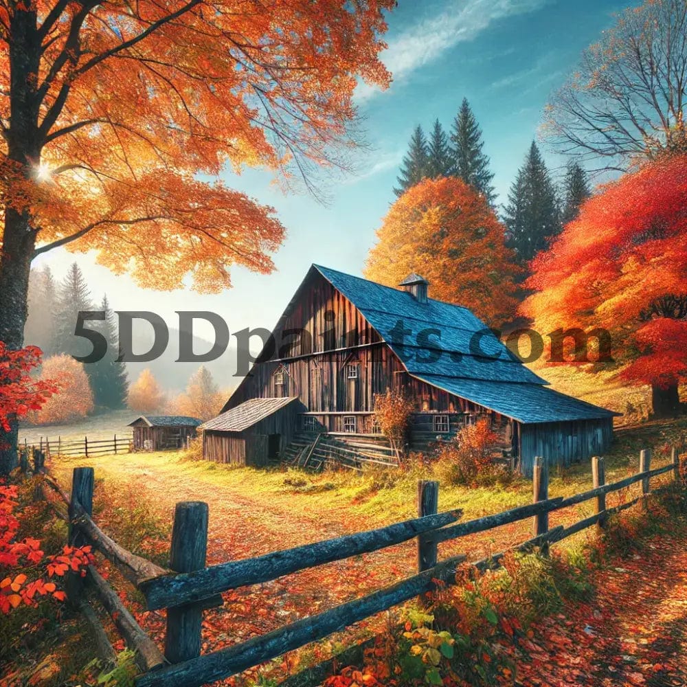 5DDPaints.com Art & Craft Kits 5D Diamond Painiting Rustic Autumn Barn