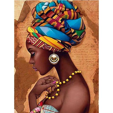 Amazello Arts & Crafts 5D Diamond Painting African Woman