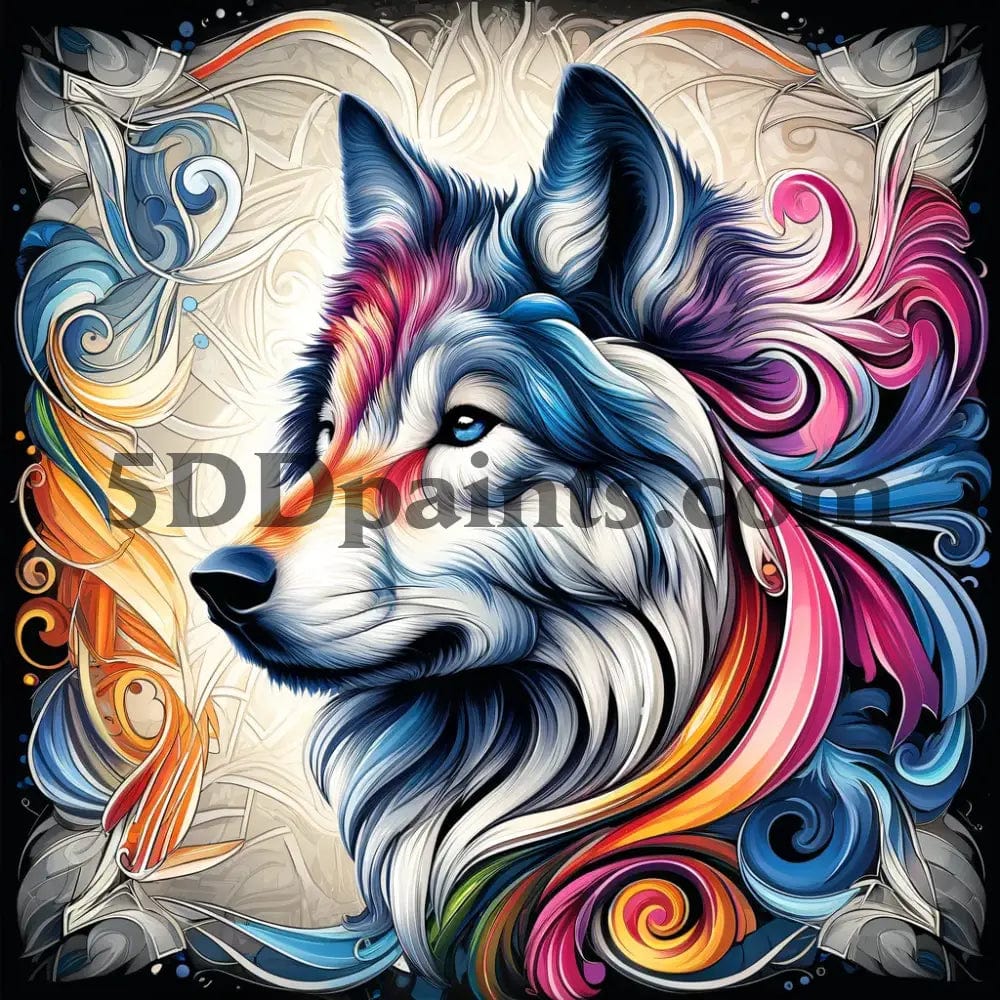 Amazello Art & Craft Kits Wolf / 20x20cm square 5D Diamond Painting Animal Mosiac