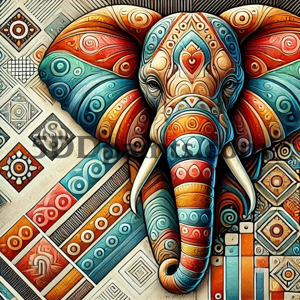 Amazello Art & Craft Kits Elephant / 20x20cm square 5D Diamond Painting Animal Mosiac