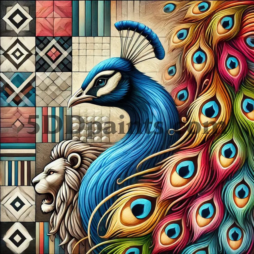 Amazello Art & Craft Kits Peacock / 20x20cm square 5D Diamond Painting Animal Mosiac