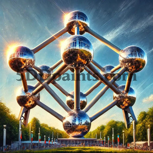 Amazello arts and crafts kit 5D Diamond Painting Atomium in Brussels