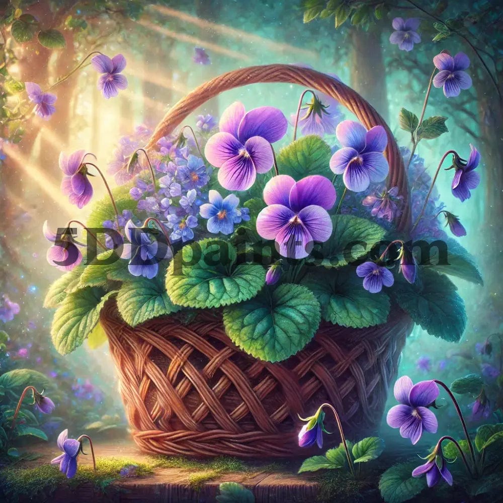 Amazello arts and crafts kit 5D Diamond Painting Basket of Flowers