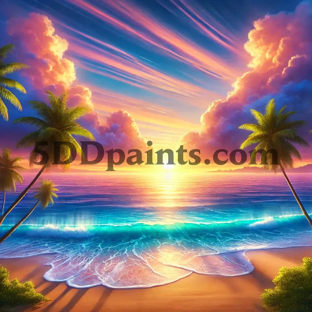 Amazello arts and crafts kit 5D Diamond Painting Beach Vacation