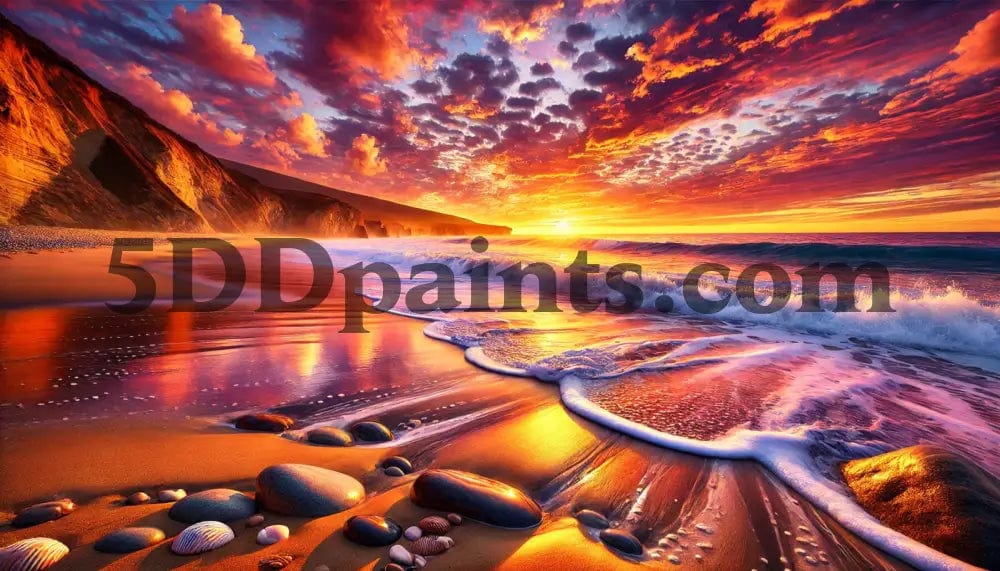 Amazello Art & Craft Kits 5D Diamond Painting Beautiful Beach Sunset