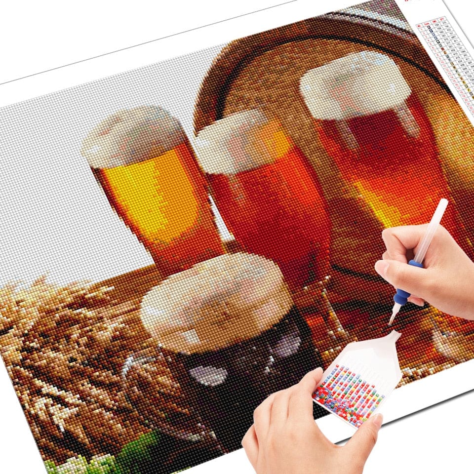 Amazello arts and crafts kit 5D Diamond Painting Beer!