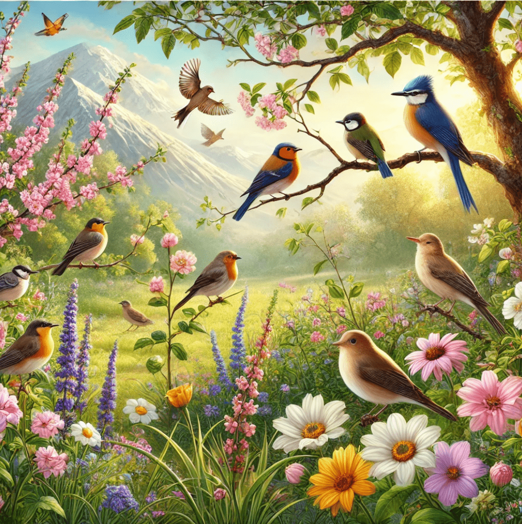 Amazello Art & Craft Kits 5D Diamond Painting Birds in a Garden