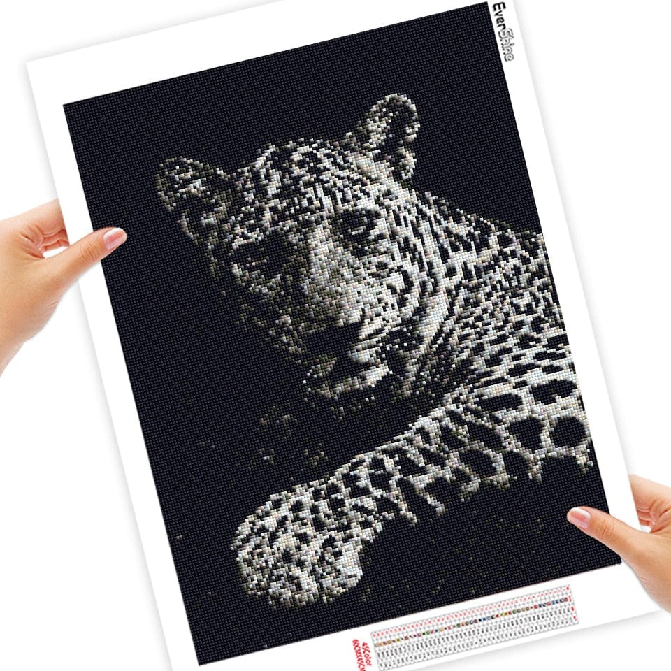 Amazello arts and crafts kit 5D Diamond Painting Black and White Animals **Round Drills Only**