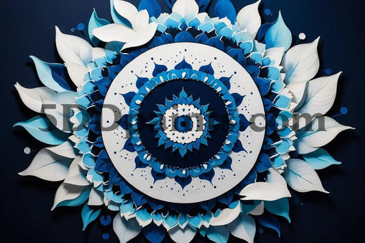 Amazello decoration 5D Diamond Painting Blue and White Mandala