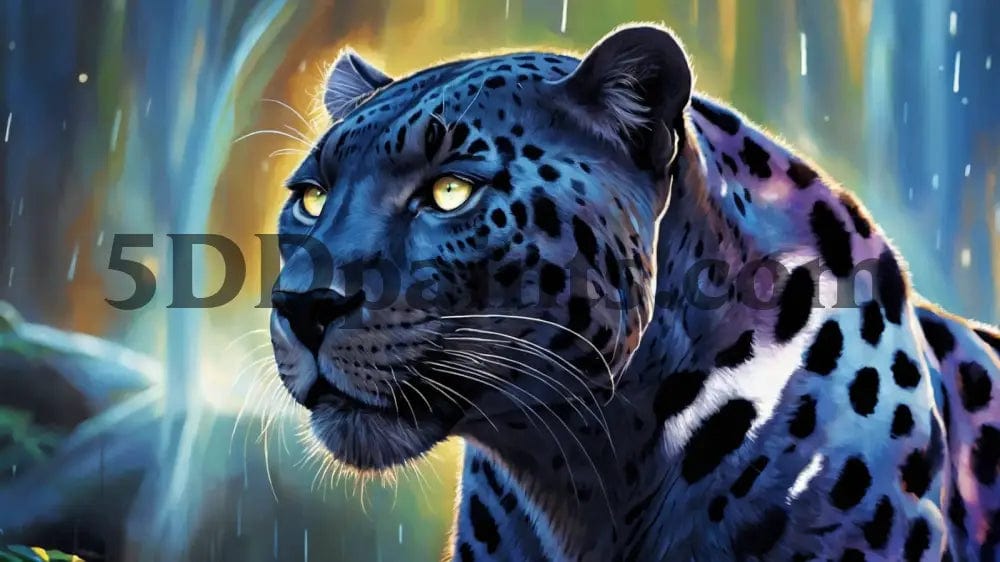 Amazello decoration 5D Diamond Painting Blue Panther