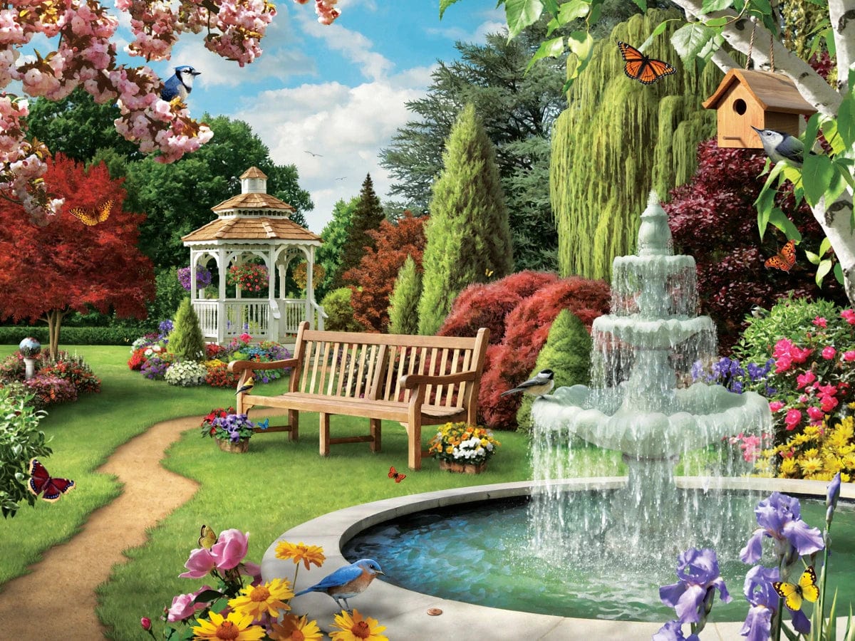 Amazello arts and crafts kit 296 / Full Round 30X40cm 5D Diamond Painting Bright & Beautiful Garden