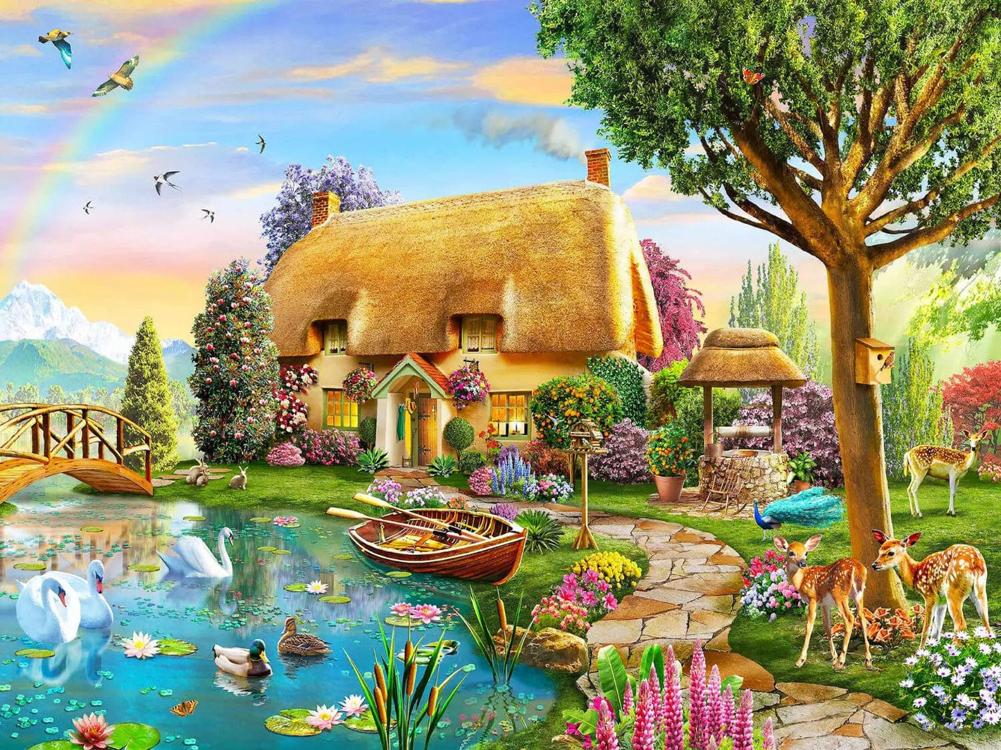 Amazello arts and crafts kit 290 / Full Round 15X20cm 5D Diamond Painting Bright & Beautiful Garden