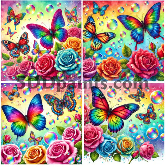 Amazello Arts & Crafts 5D Diamond Painting Bright Butterflies and Roses