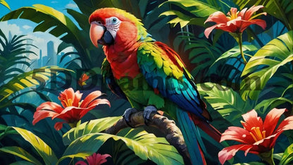 Amazello decoration 5D Diamond Painting Colorful Parrot