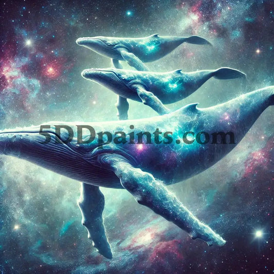 5D Diamond Painting Cosmic Whales Arts And Crafts Kit