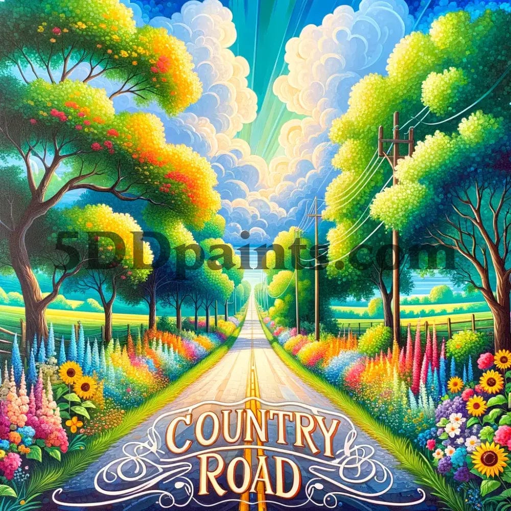 Amazello Art & Craft Kits 5D Diamond Painting Country Road