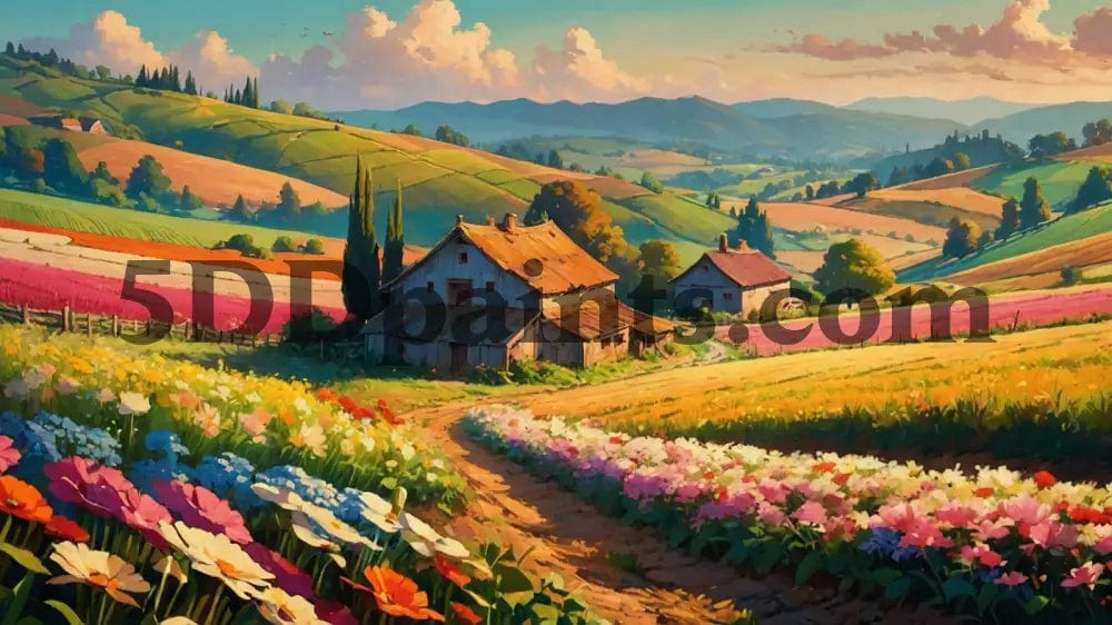 Amazello Art & Craft Kits 5D Diamond Painting Countryside in Italy