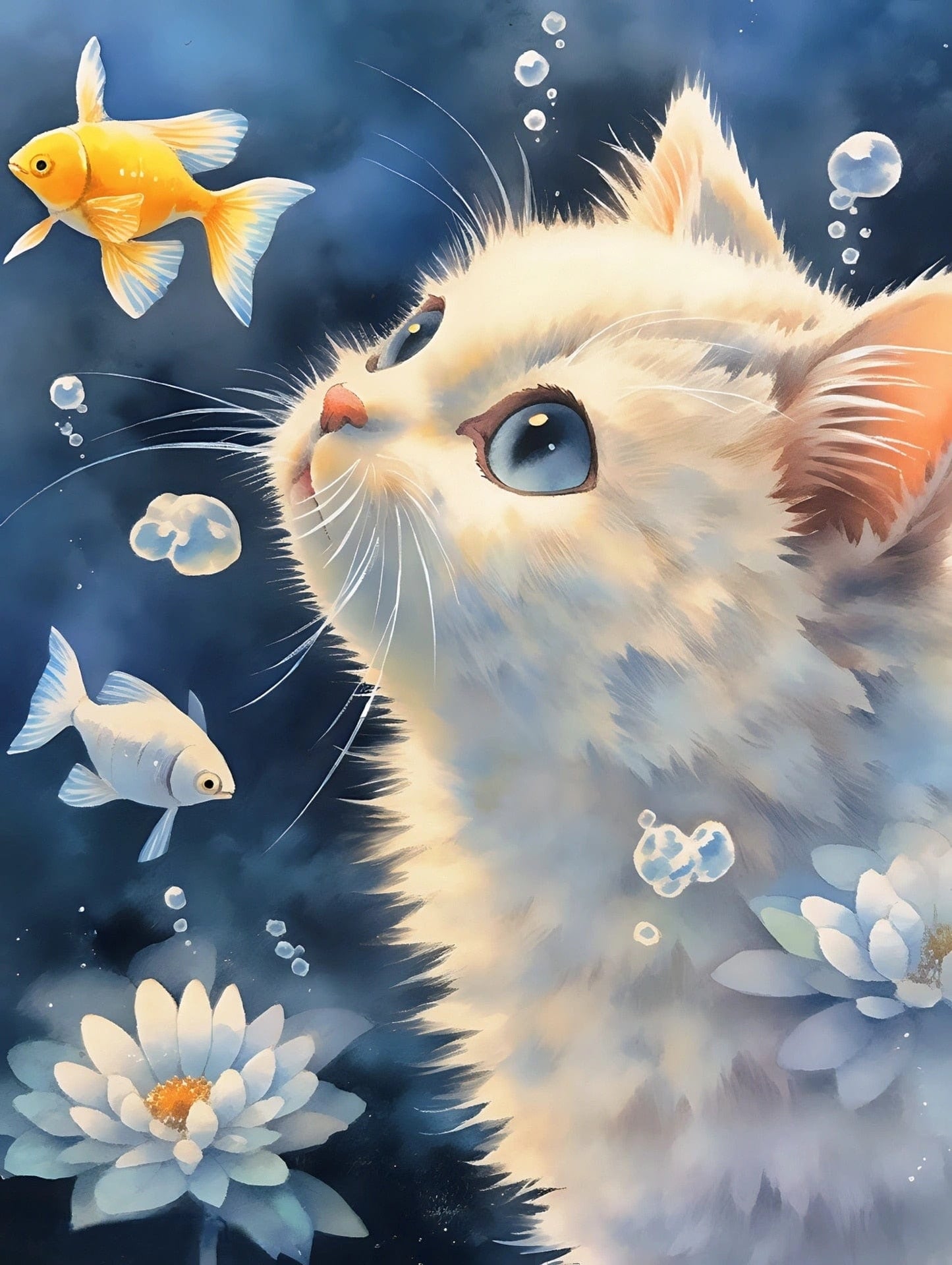 Amazello arts and crafts kit 2432 / Square Drill 20x30cm 5D Diamond Painting Cute Cat