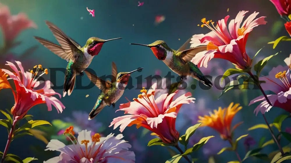 Amazello Art & Craft Kits 5D Diamond Painting Dancing Humming Birds