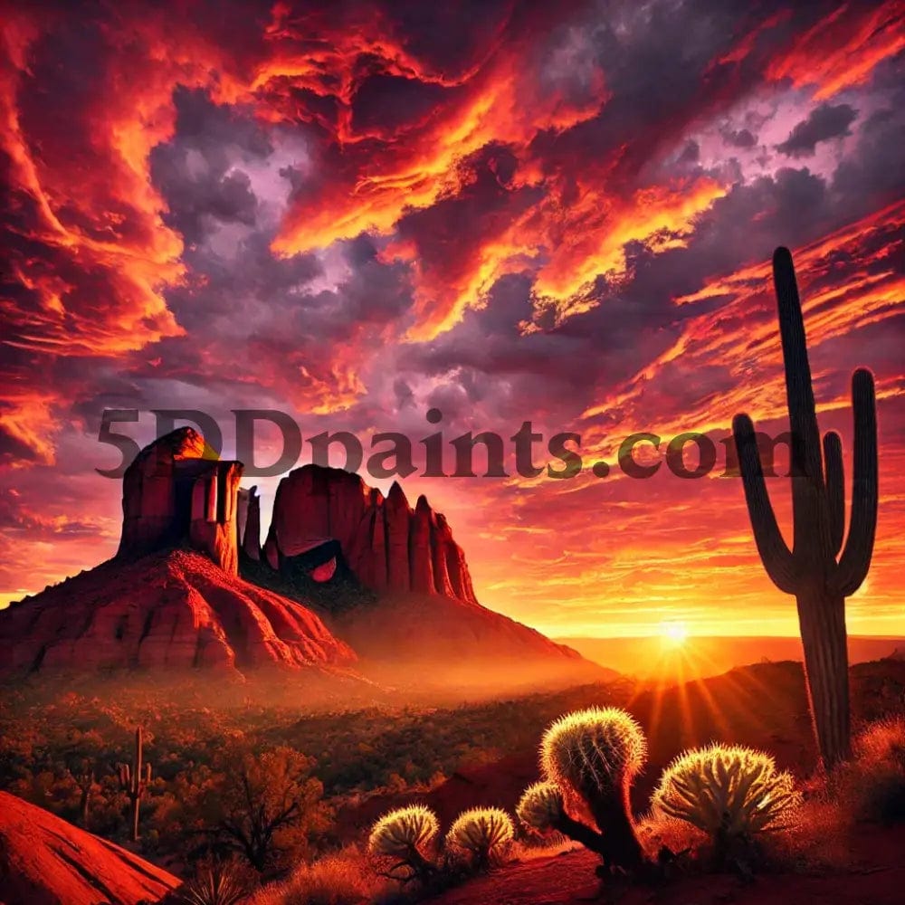 Amazello arts and crafts kit 5D Diamond Painting Desert Sunrise