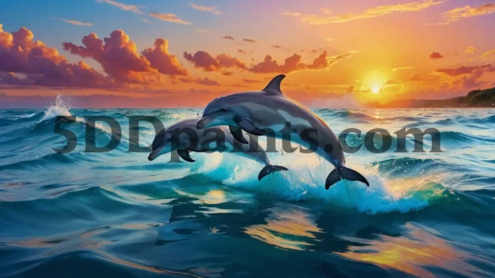 Amazello Art & Craft Kits 5D Diamond Painting Dolphine Couple