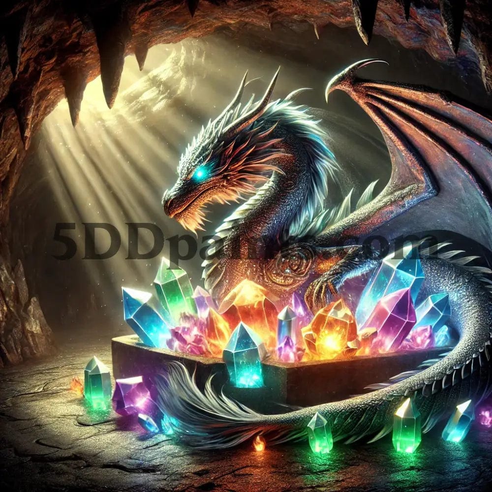 Amazello arts and crafts kit 5D Diamond Painting Dragon's Crystal Cave