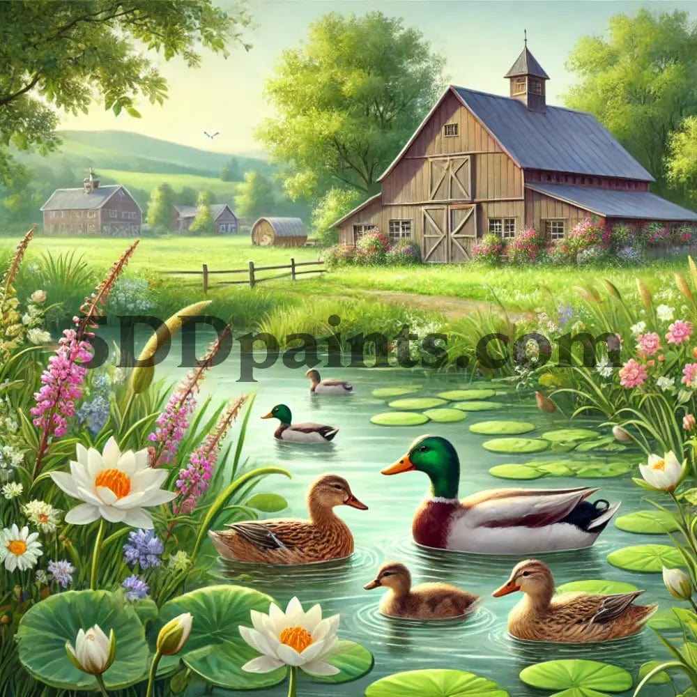 Amazello arts and crafts kit 5D Diamond Painting Duck Family