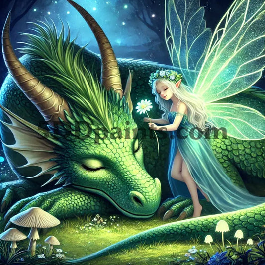 5D Diamond Painting Fairy & Her Dragon Arts And Crafts Kit