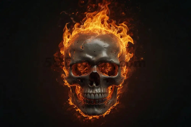 5D Diamond Painting Flaming Skull **Exclusive Collection** Decoration