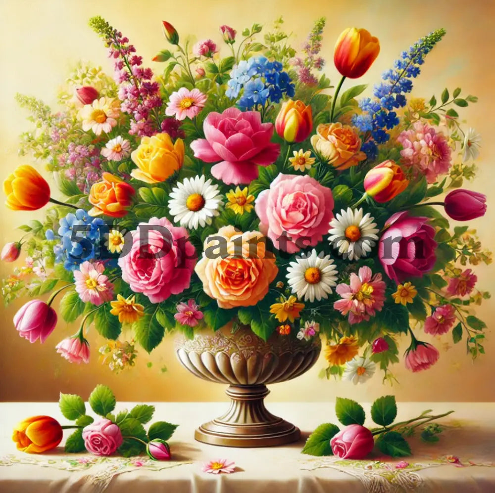 5D Diamond Painting Flowers In A Vase Arts & Crafts