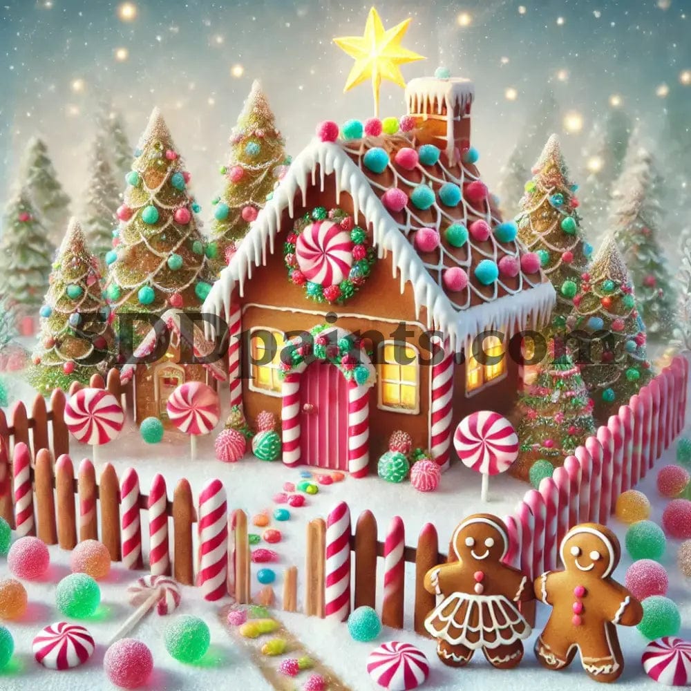 Amazello arts and crafts kit 5D Diamond Painting Gingerbread House