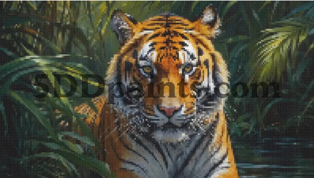 Amazello decoration 5D Diamond Painting Golden Tiger **Exclusive Collection**