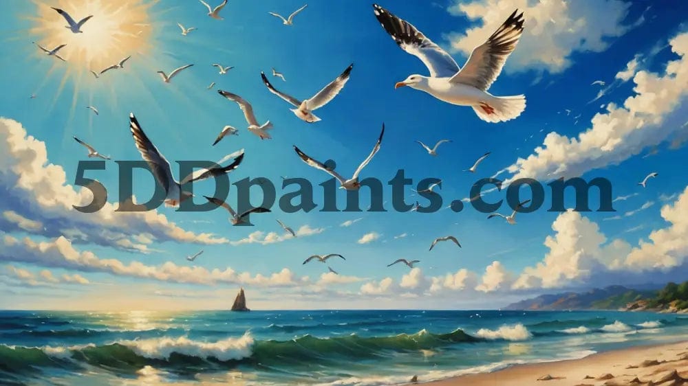 Amazello Art & Craft Kits 5D Diamond Painting Graceful Seagulls in Flight