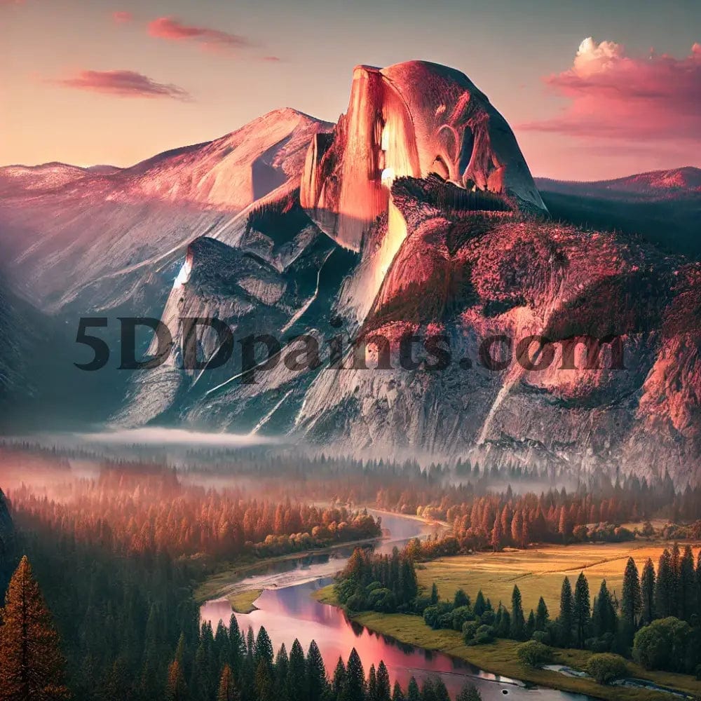 5DDPaints.com arts and crafts kit 5D Diamond Painting Half Dome at Sunrise - US National Park Series