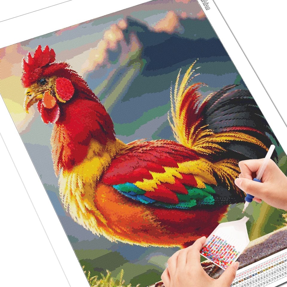 Amazello arts and crafts kit 5D Diamond Painting - Handsome Rooster