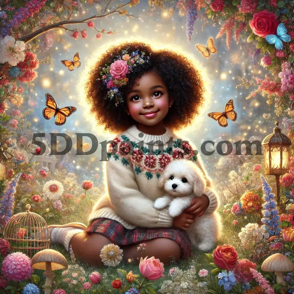 Amazello arts and crafts kit 5D Diamond Painting Happy Little Girl