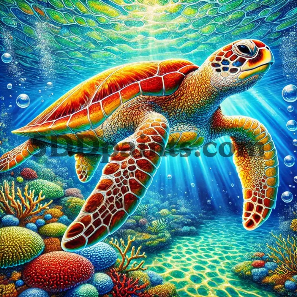 Amazello arts and crafts kit 5D Diamond Painting Happy Sea Turtle