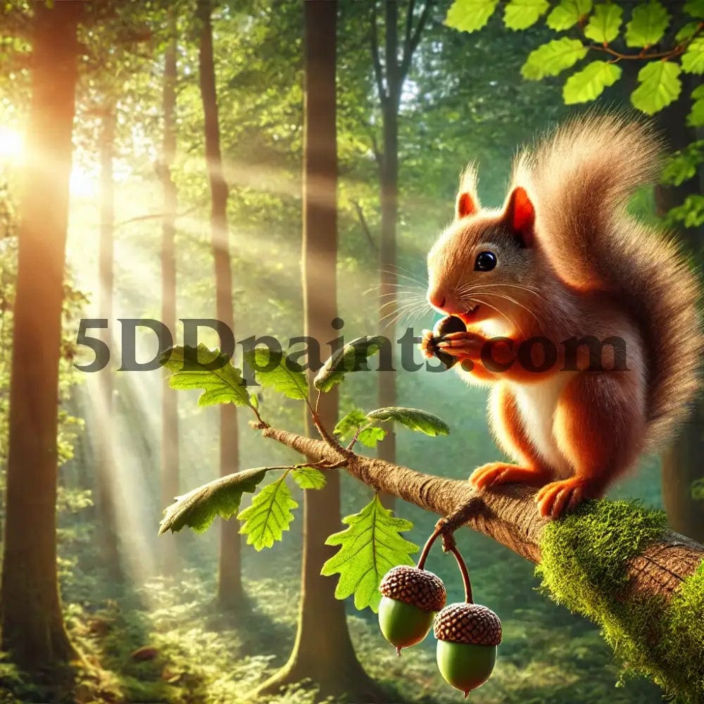 Amazello arts and crafts kit 5D Diamond Painting Happy Squirrel