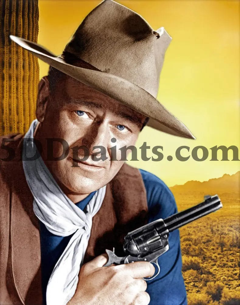 Amazello Arts & Crafts 5D Diamond Painting John Wayne Fan Tribute | Classic Western Elegance