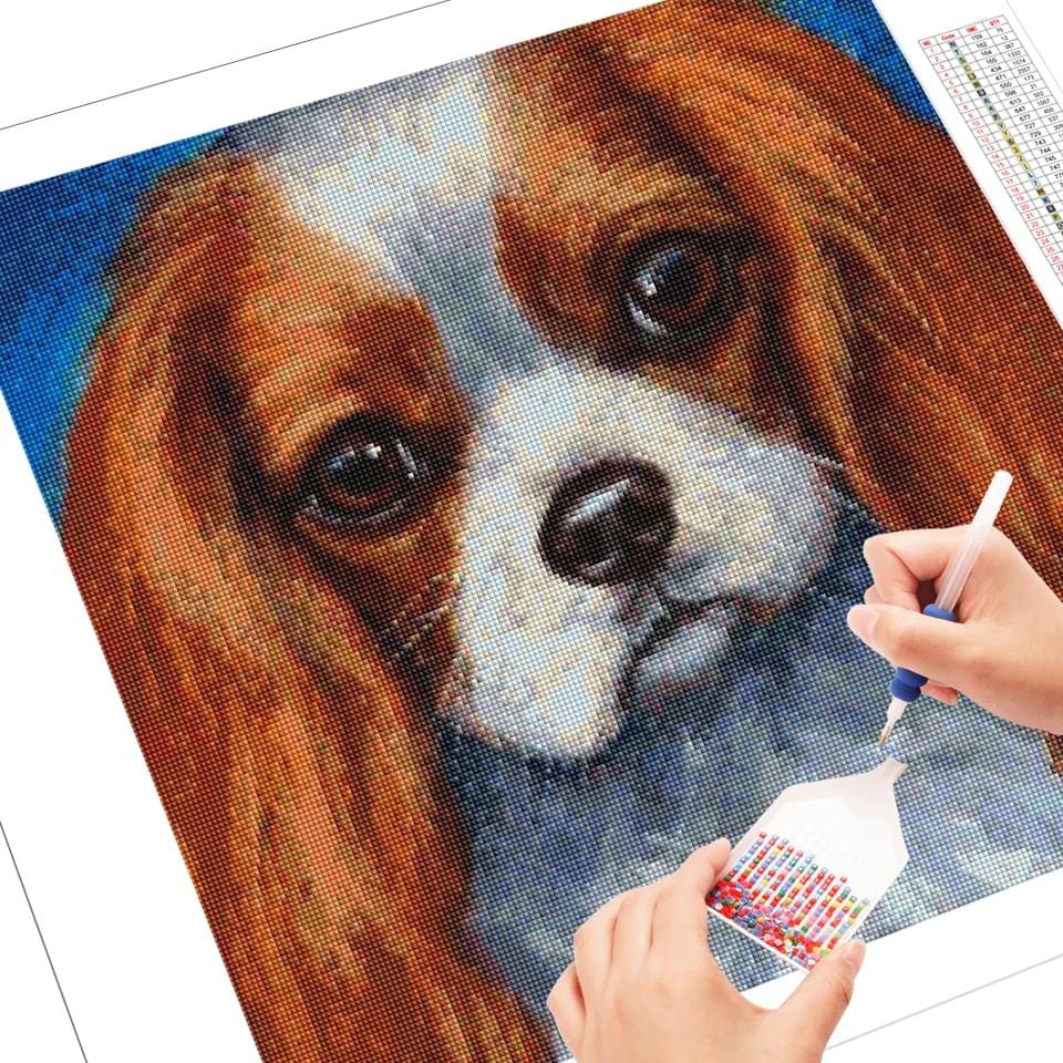 Amazello arts and crafts kit 5D Diamond Painting King Charles Spaniel